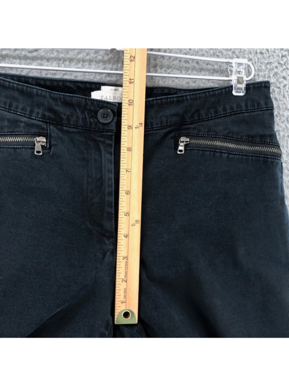 Talbots Pants Womens 6 Black Curvy Stretch Denim Zip Pockets Ankle Tapered Leg - Picture 8 of 11